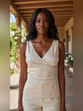 SPANX Cream Crossover Tank Top